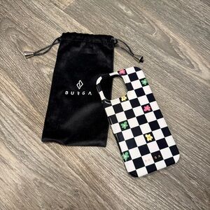 *NWOT* burga iphone 16 pro max floral checkerboard pattern